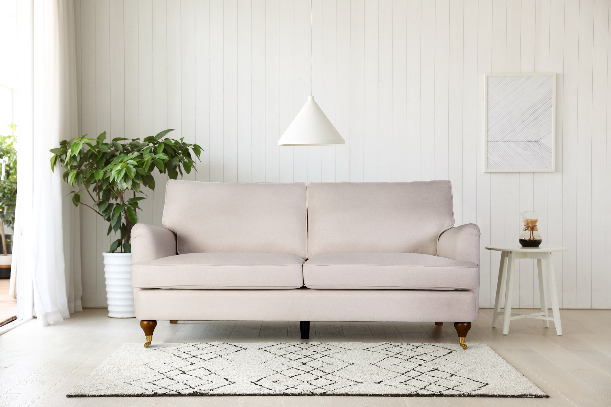 Howard Watford Deluxe soffa 2-sits - Beige tyg