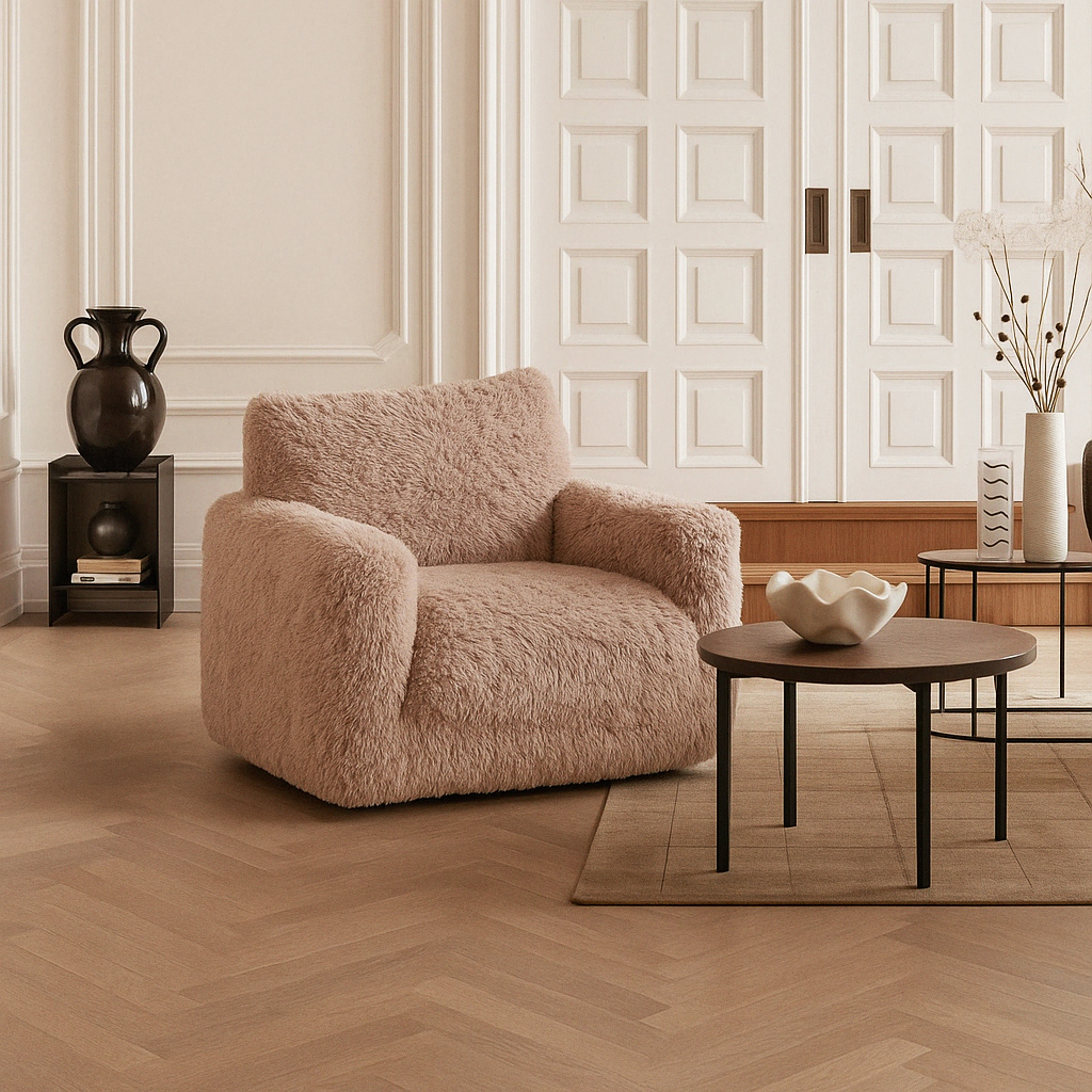 F�t�lj i fluffigt nougatf�rgat tyg