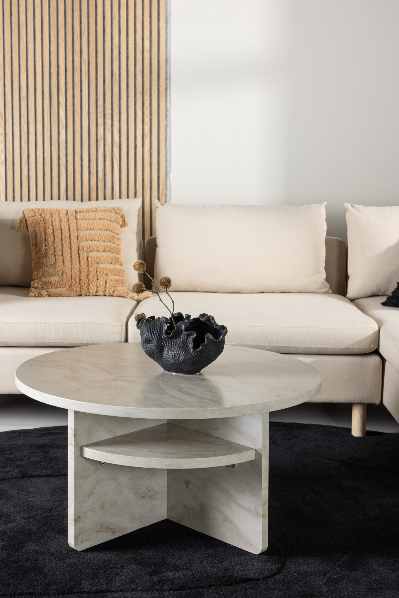 Ålesund soffbord Ø85 cm - Beige Ålesund soffbord Ø85 cm - Beige