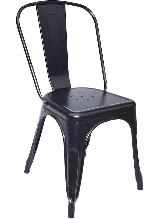 Matstol i metall svart