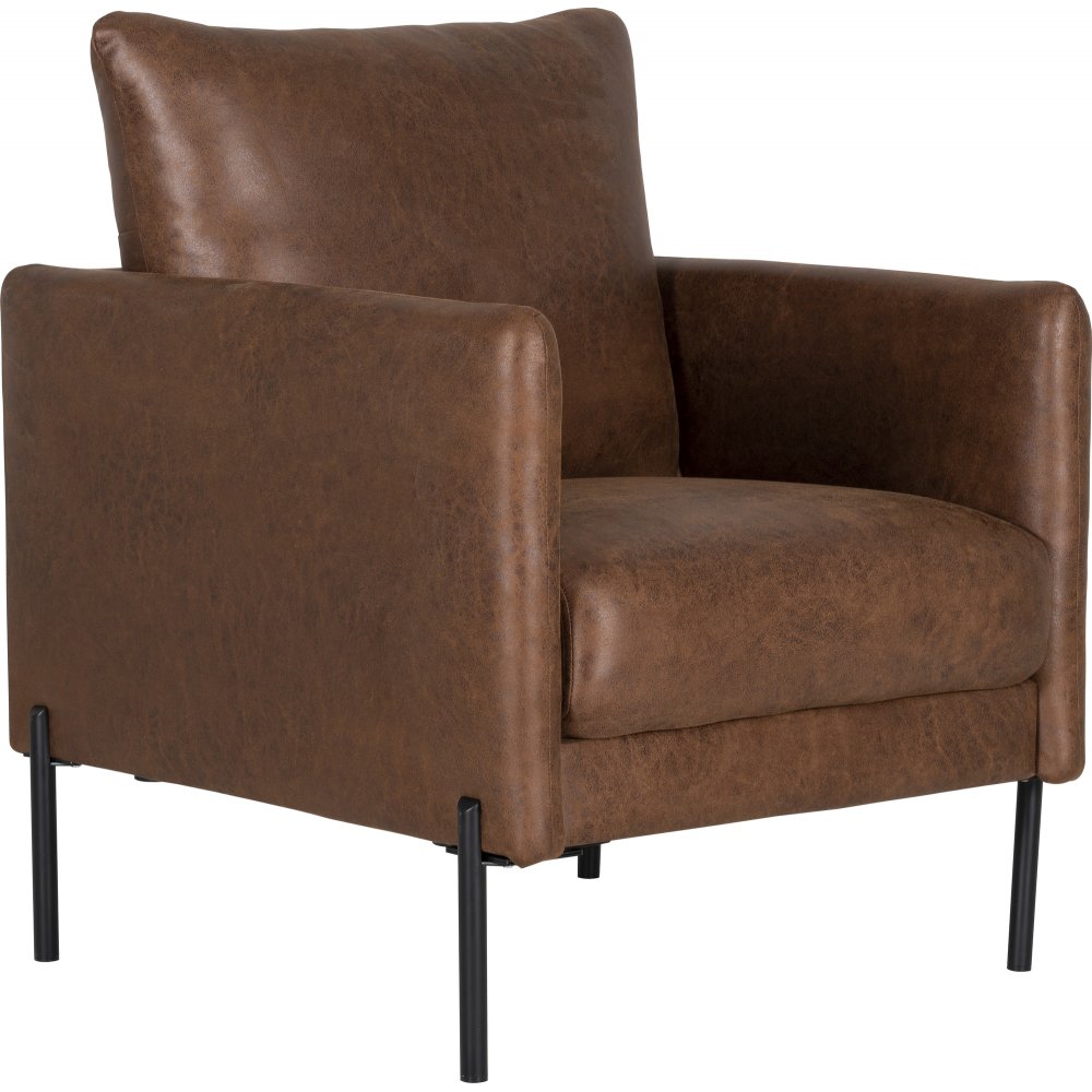 Kingsley fåtölj - Brunt ecoläder + Textilvård för möbler Kingsley fåtölj - Brunt ecoläder + Textilvård för möbler