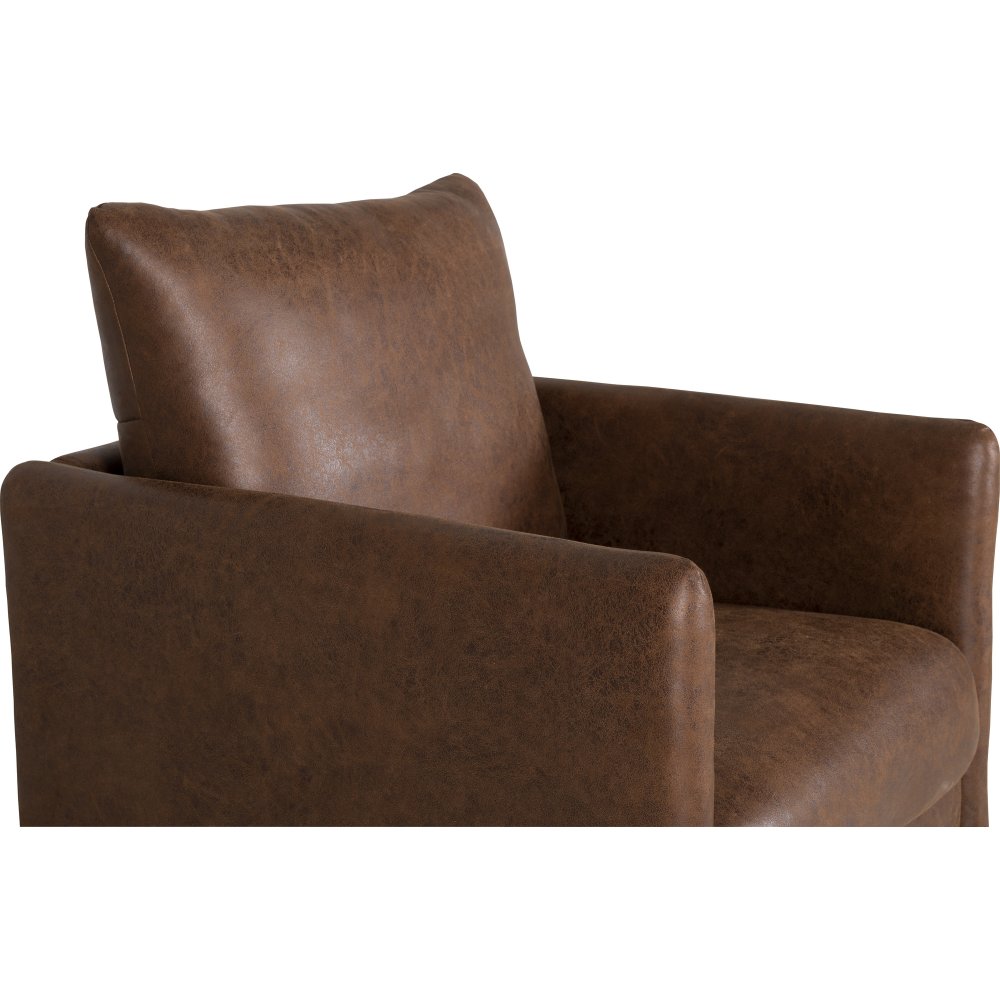 Kingsley fåtölj - Brunt ecoläder + Fläckborttagare för möbler Kingsley fåtölj - Brunt ecoläder + Fläckborttagare för möbler