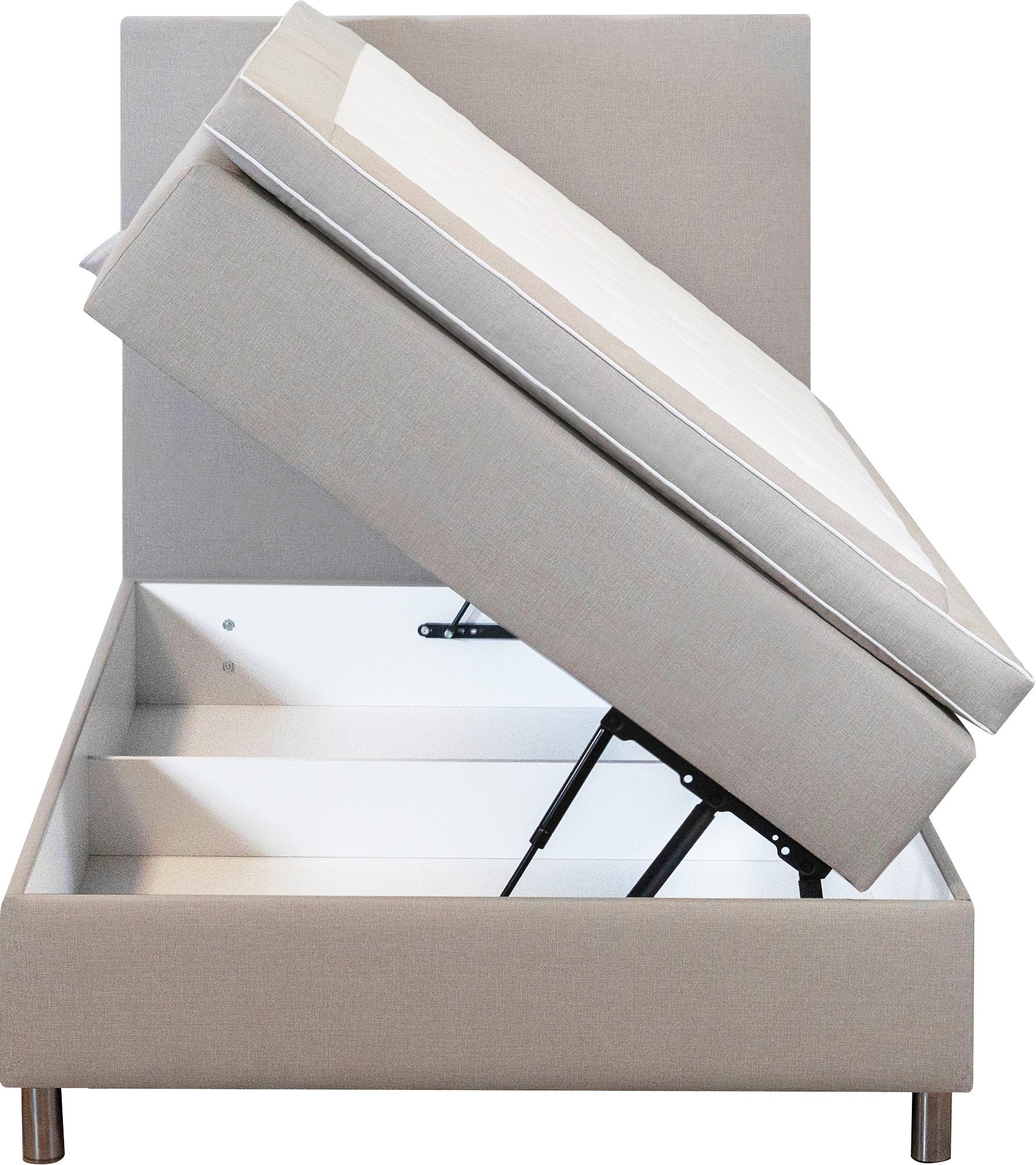 Säng 120x200 cm beige med förvaring 5 zoner pocketfjädrar Säng 120x200 cm beige med förvaring 5 zoner pocketfjädrar