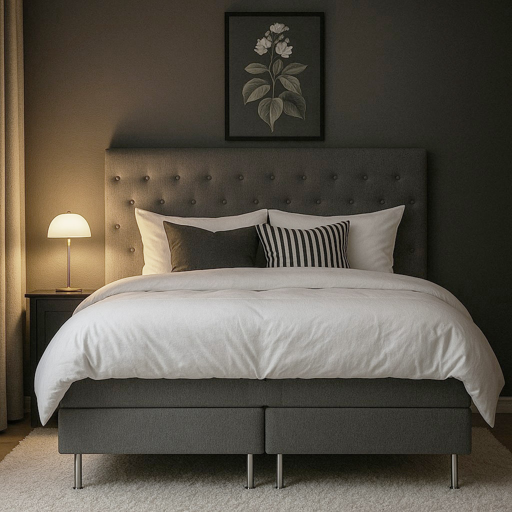 Säng 180x200 cm grå pocket 5 zoner Säng 180x200 cm grå pocket 5 zoner