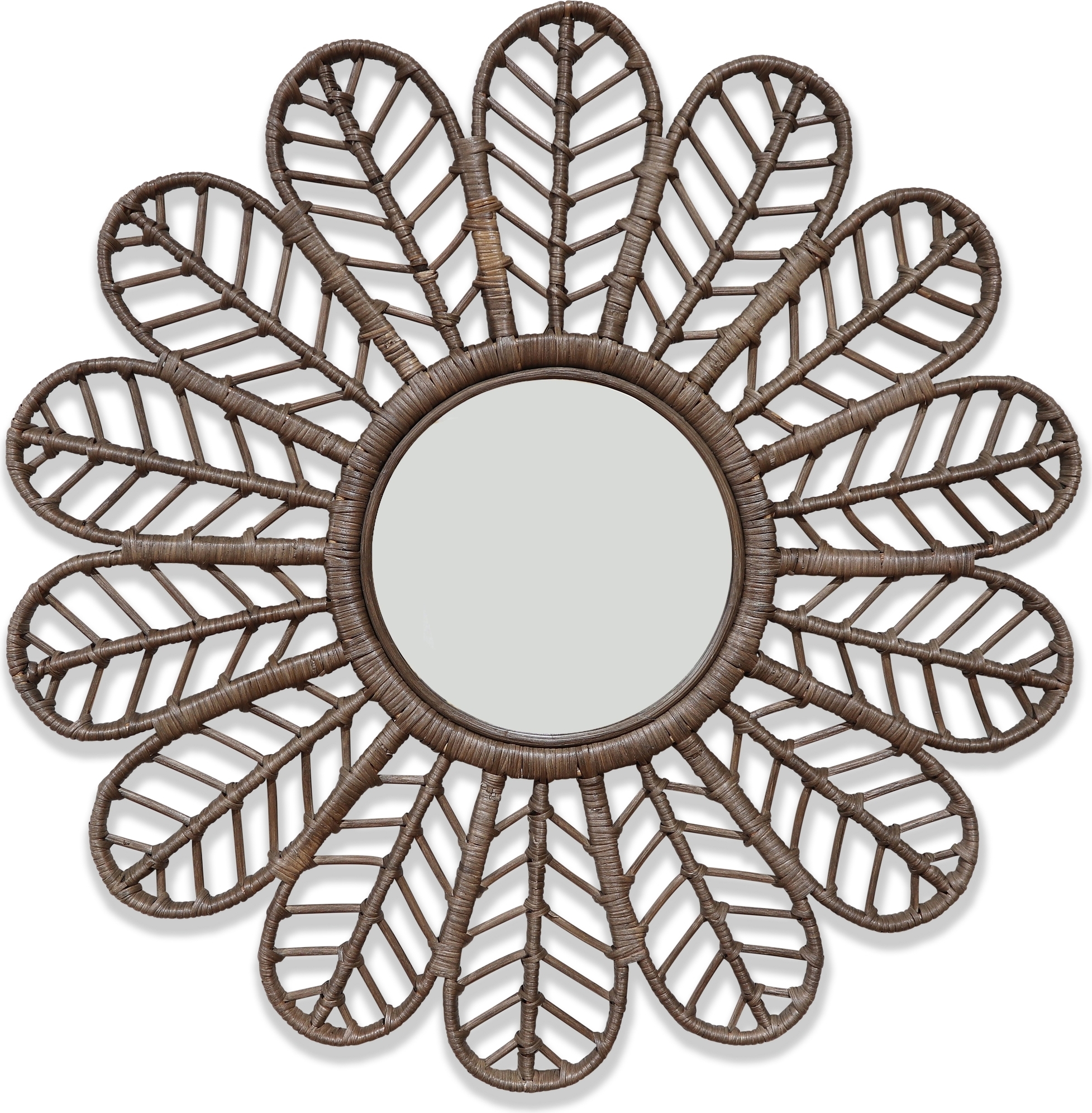 Peacock brunt rund spegel 90 cm