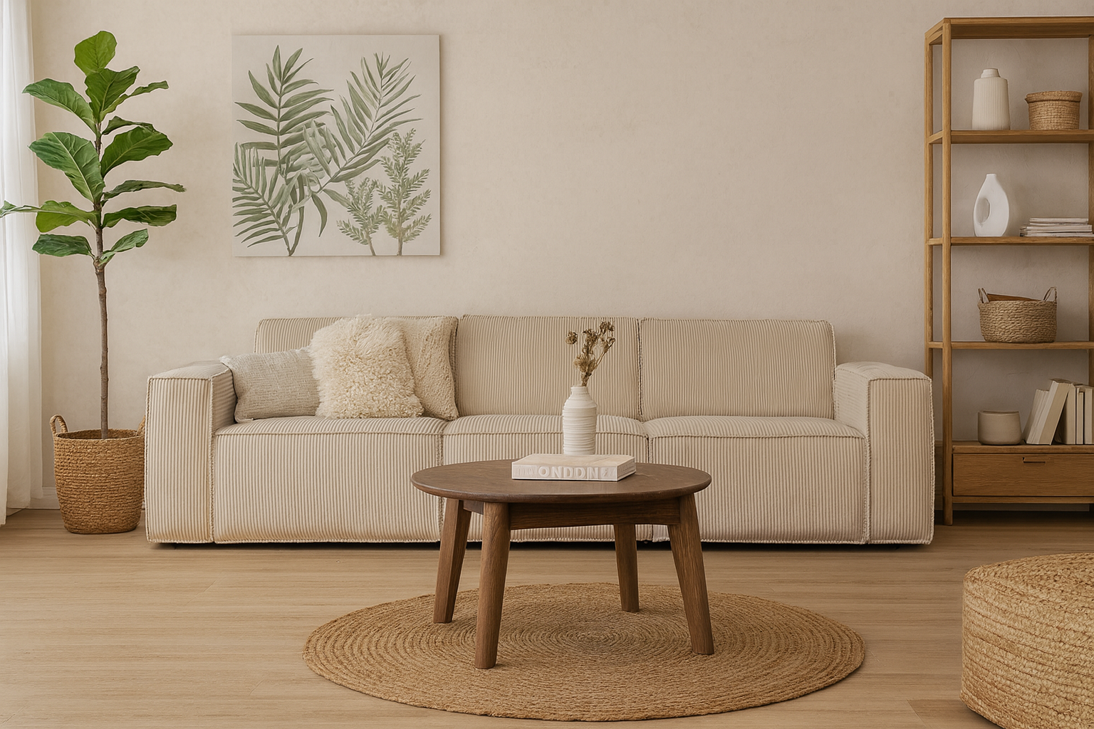 Soffa 310 cm bred i beige manchester