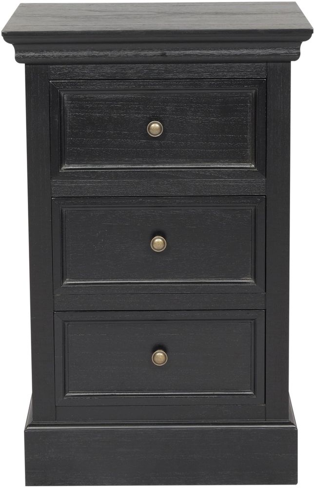 Sängbord Bristol i svart - 70 cm hög + Möbeltassar Sängbord Bristol i svart - 70 cm hög + Möbeltassar