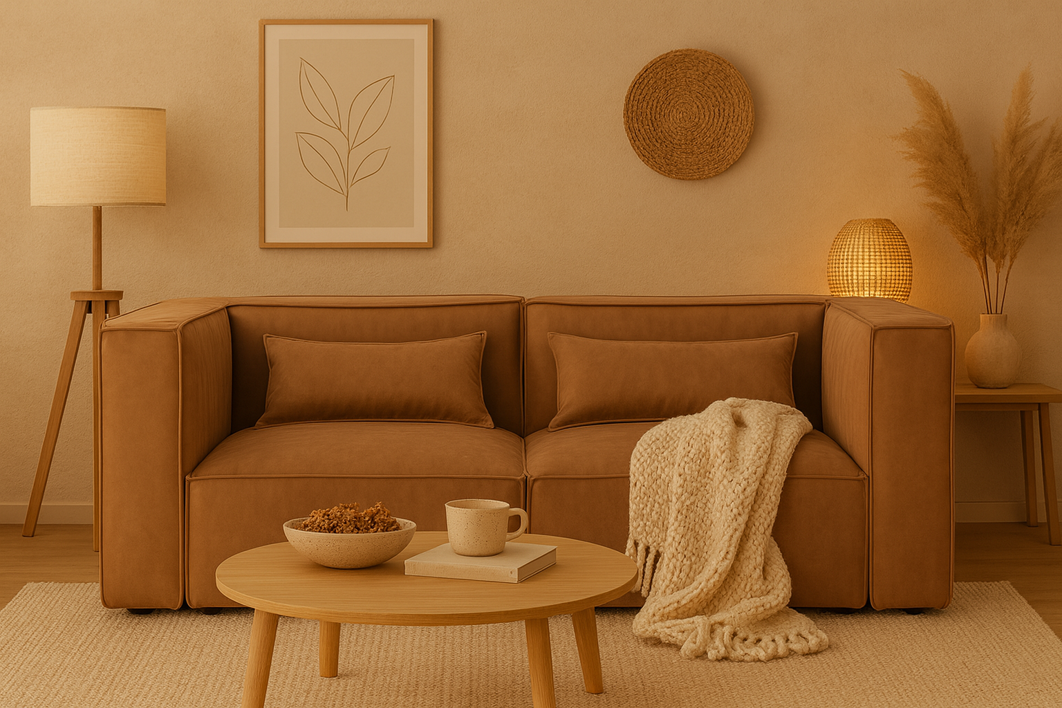 Nees modulsoffa i cognac combo 5 Nees modulsoffa i cognac combo 5