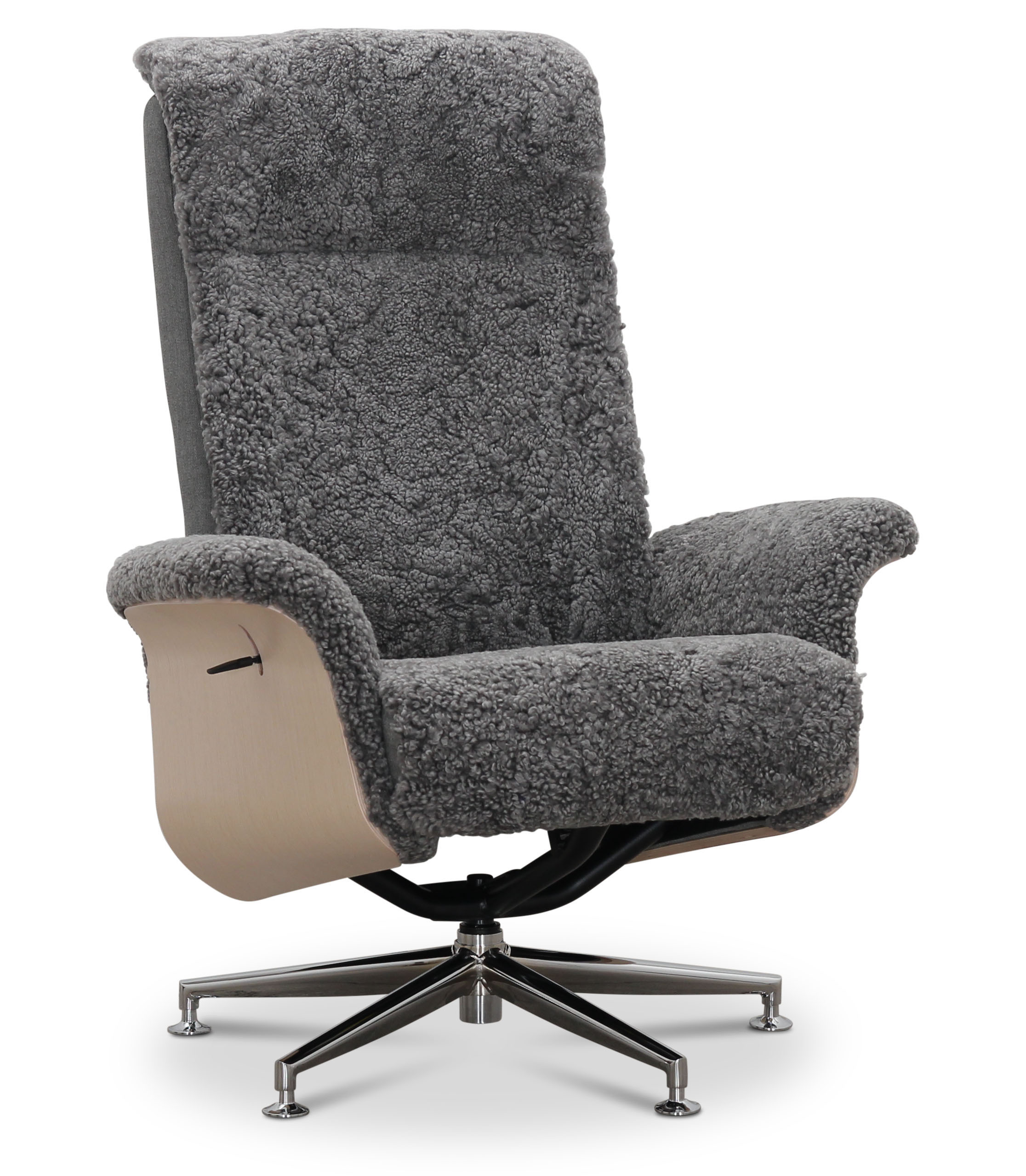 Frskinnsftlj med fotpall gr/whitewash - Ulla + Textilrengring fr mbler