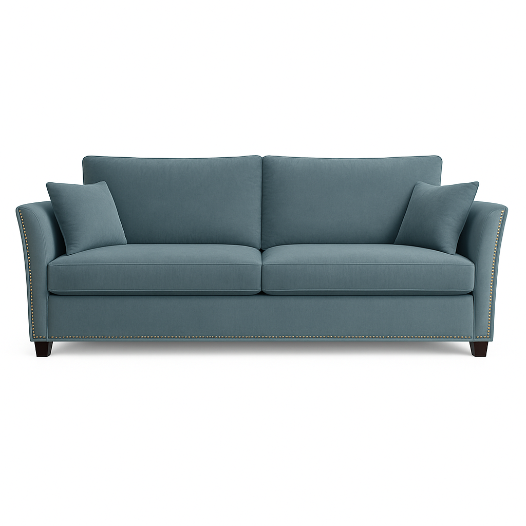 Soffa Liberty 3-sits med nitar - Bl�gr�n