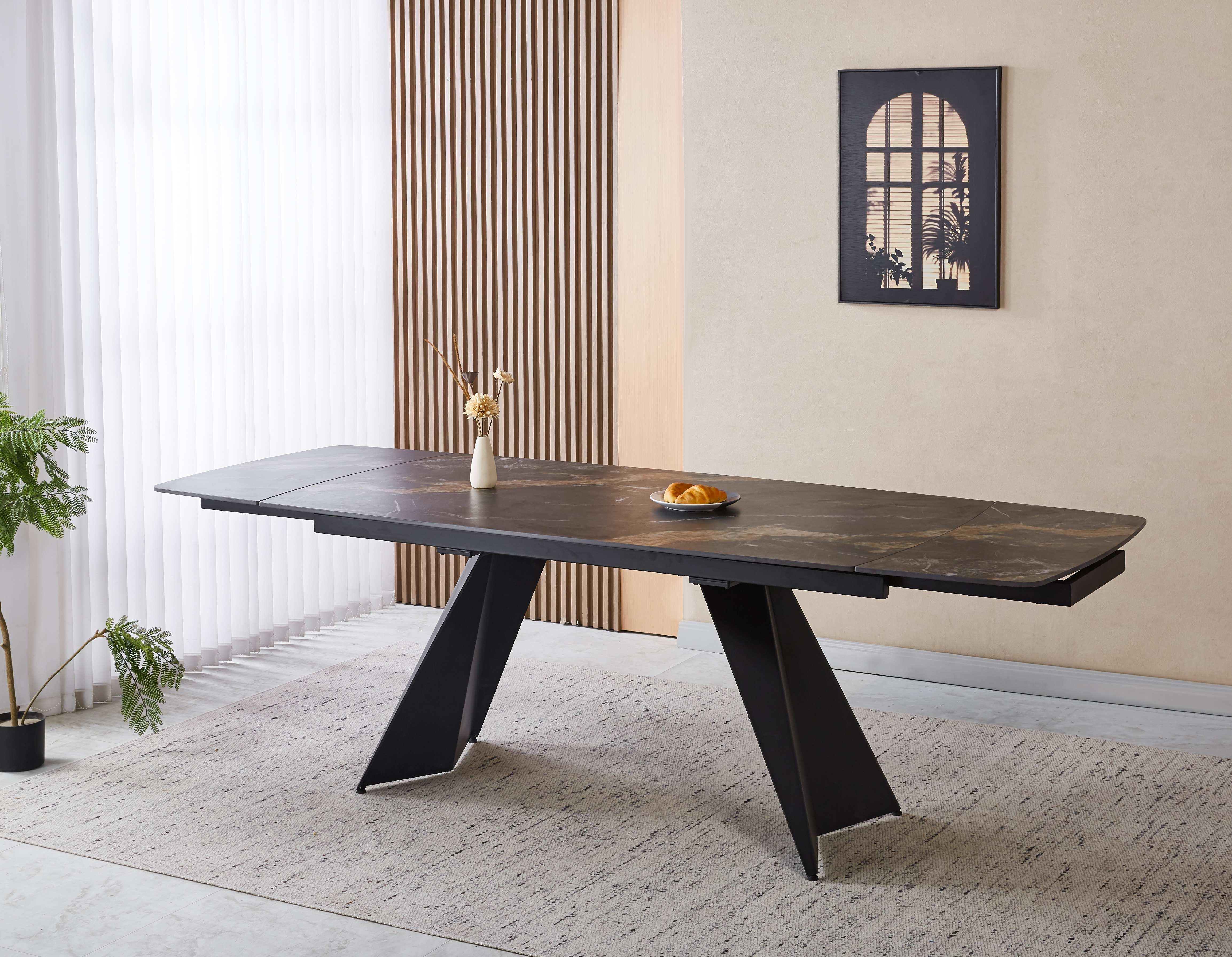 Saturnus matbord f�rl�ngningsbart 165-240 cm - Keramisk toppskiva