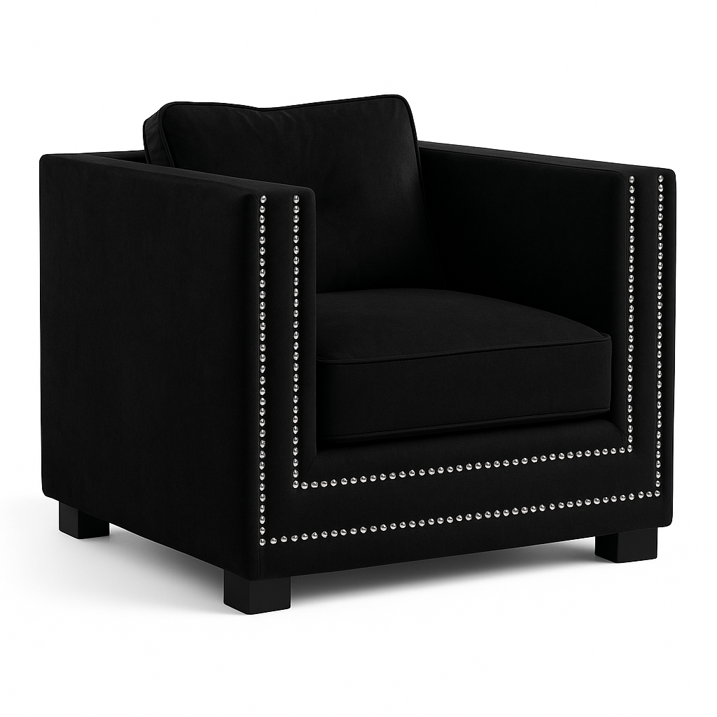 Hamilton f�t�lj - Svart sammet