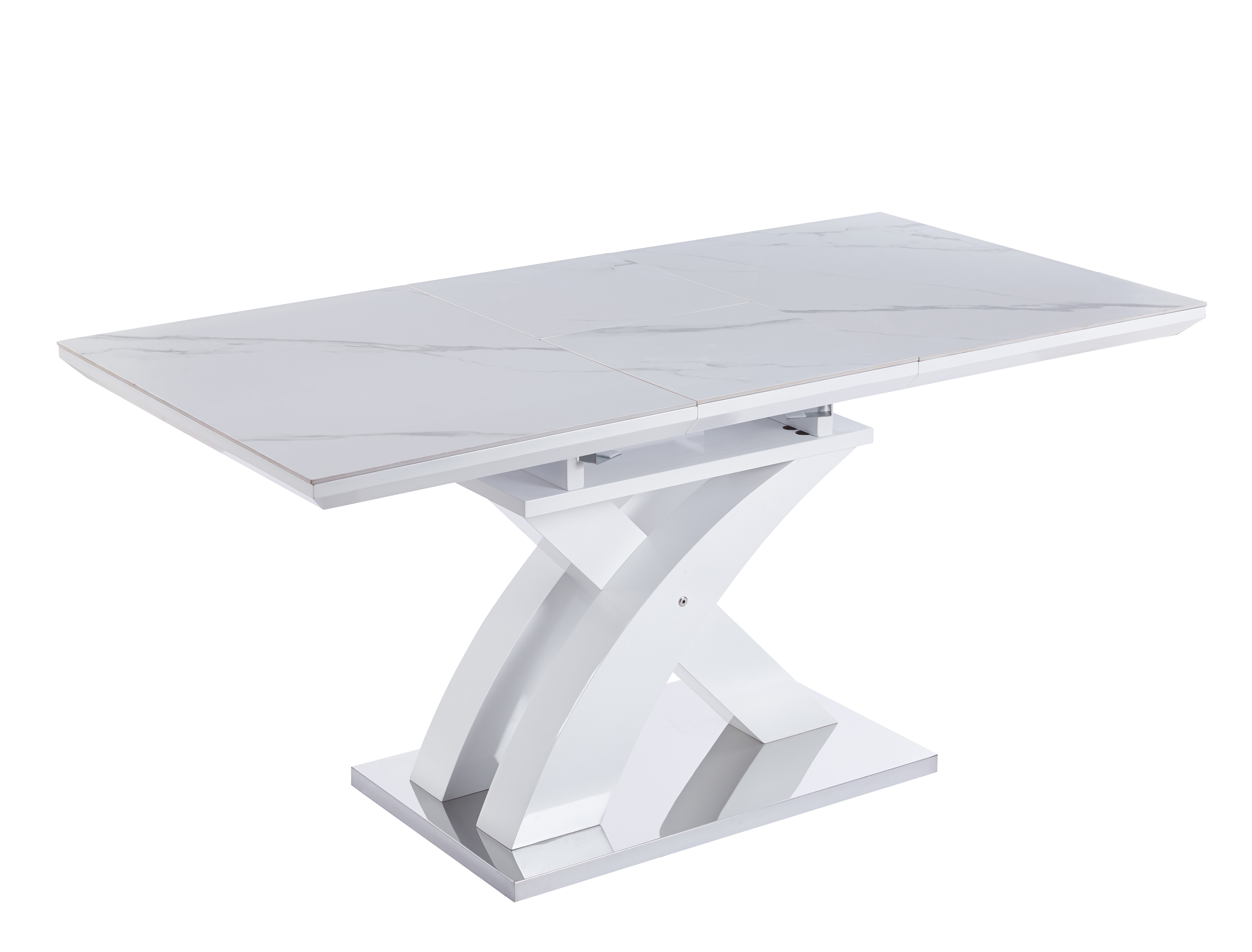 Ingrid matbord f�rl�ngningsbart 120-160 cm - Vit marmor