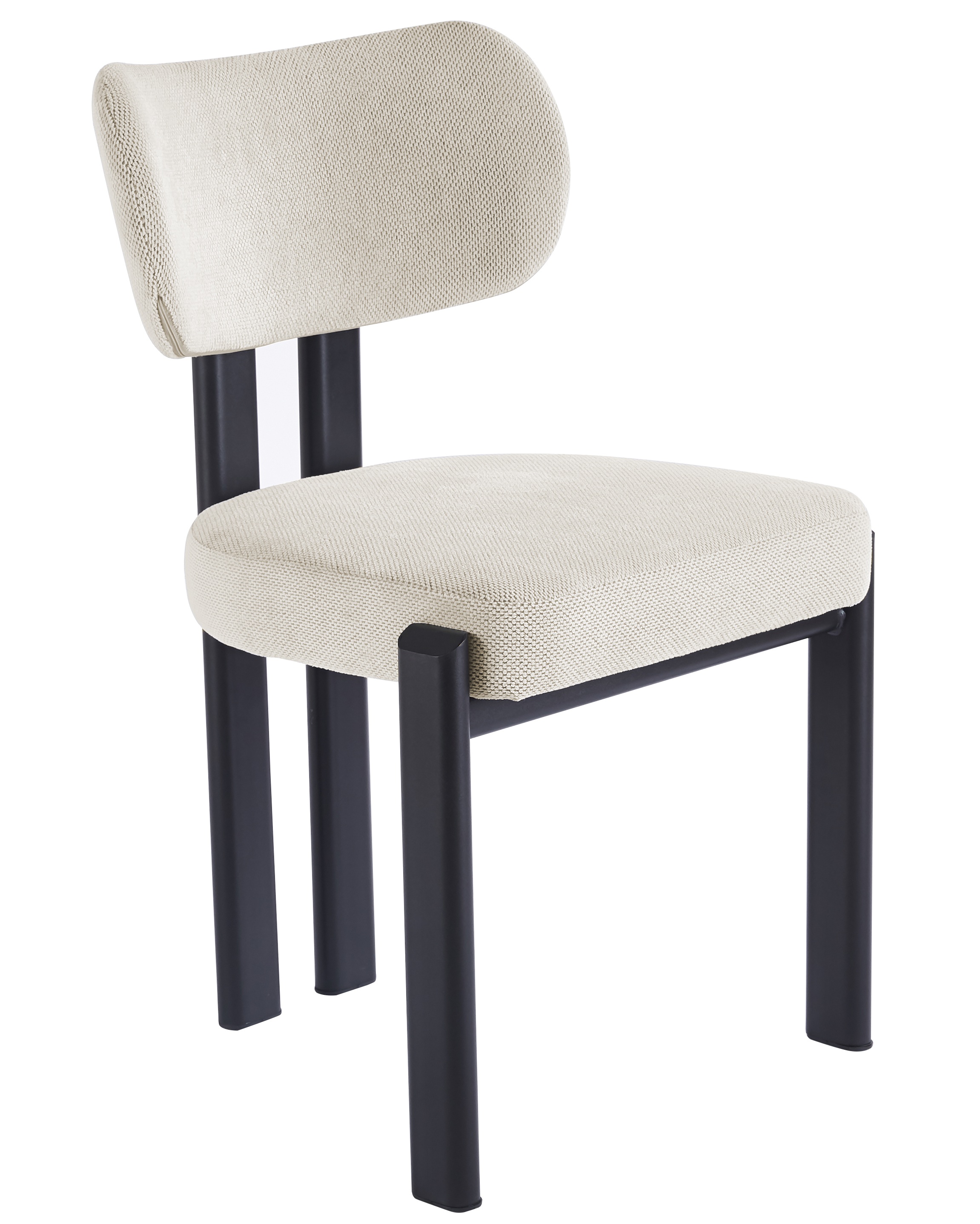 Callum matstol i beige tyg med svarta ben Callum matstol i beige tyg med svarta ben