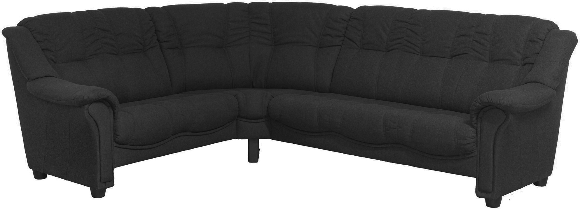 H�rnsoffa 5-sits svart tyg - Rom