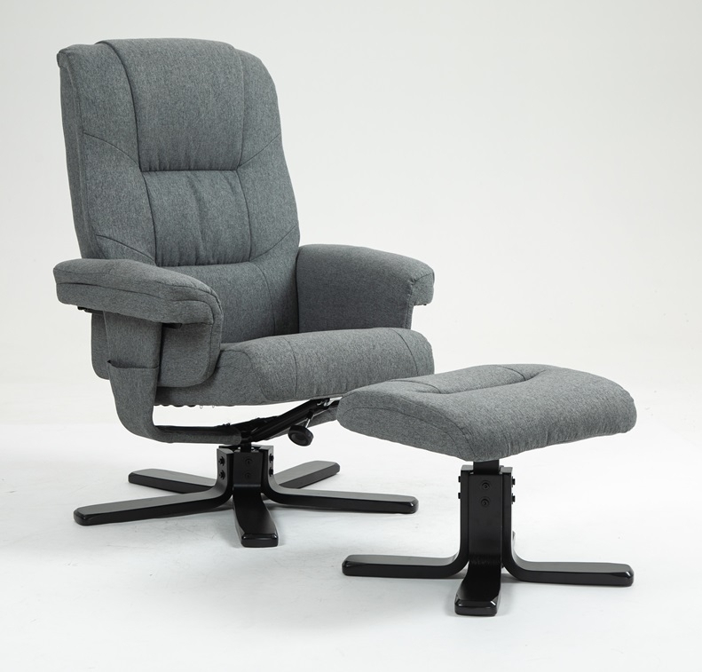 Reclinerf�t�lj med fotpall gr� - Oslo