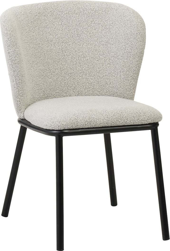 Stol beige boucle svarta ben + M�beltassar