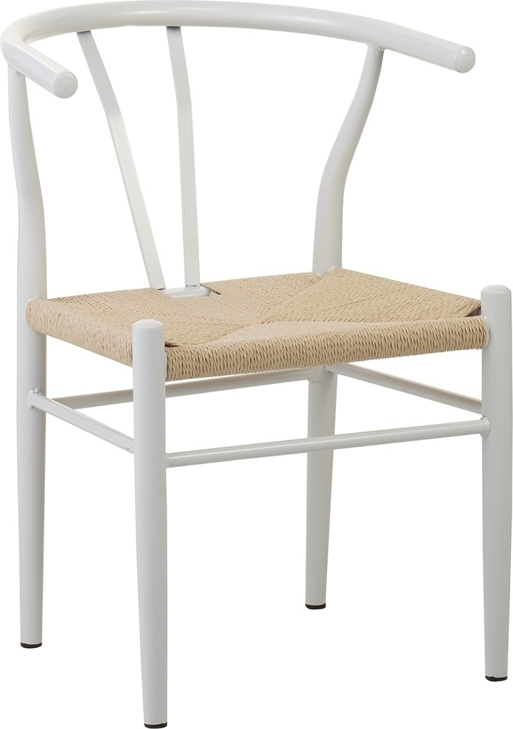 Olle vit stol med armst�d i metall