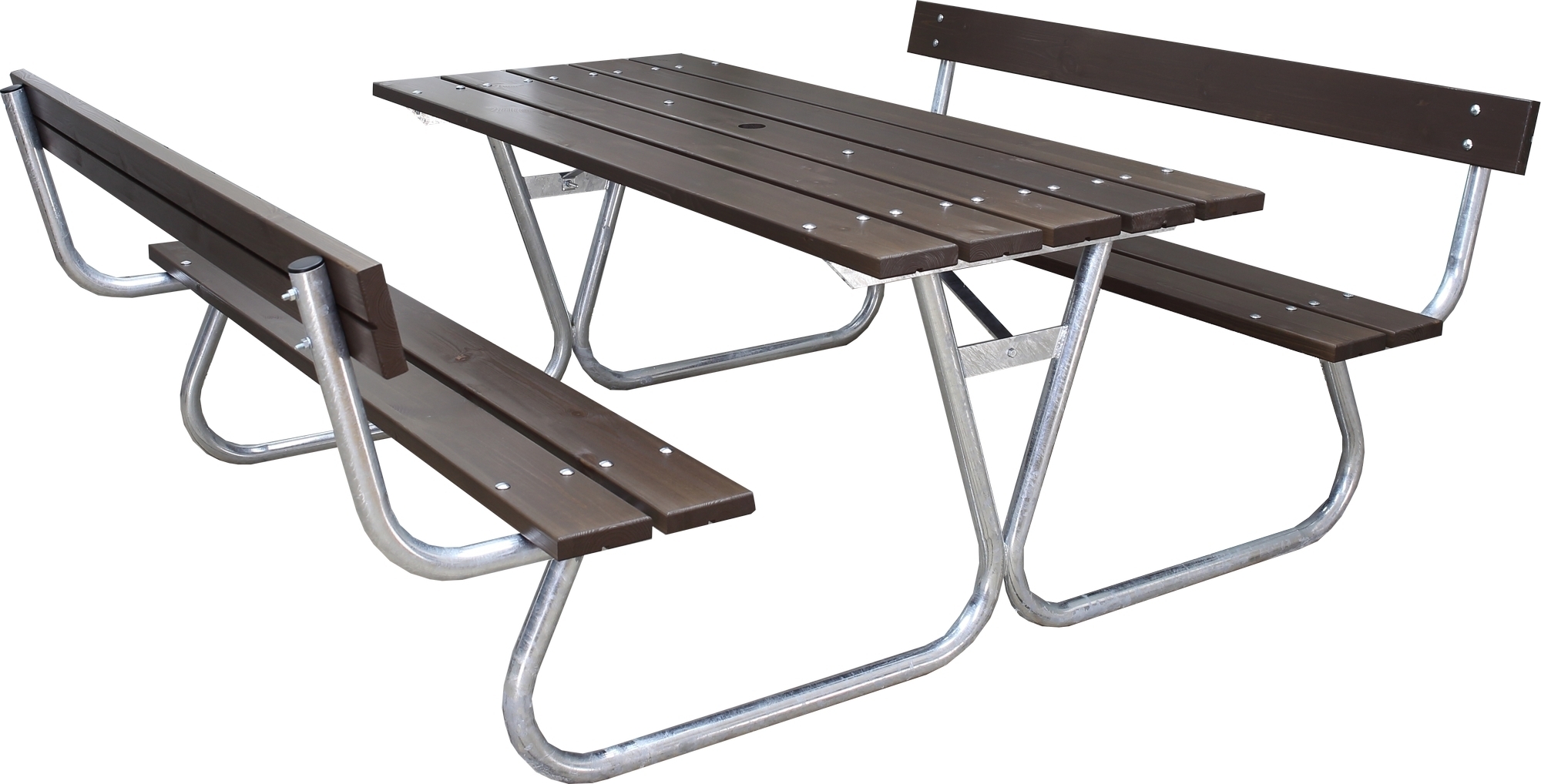 Stabil bänkset med ryggstöd - Brun Stabil bänkset med ryggstöd - Brun