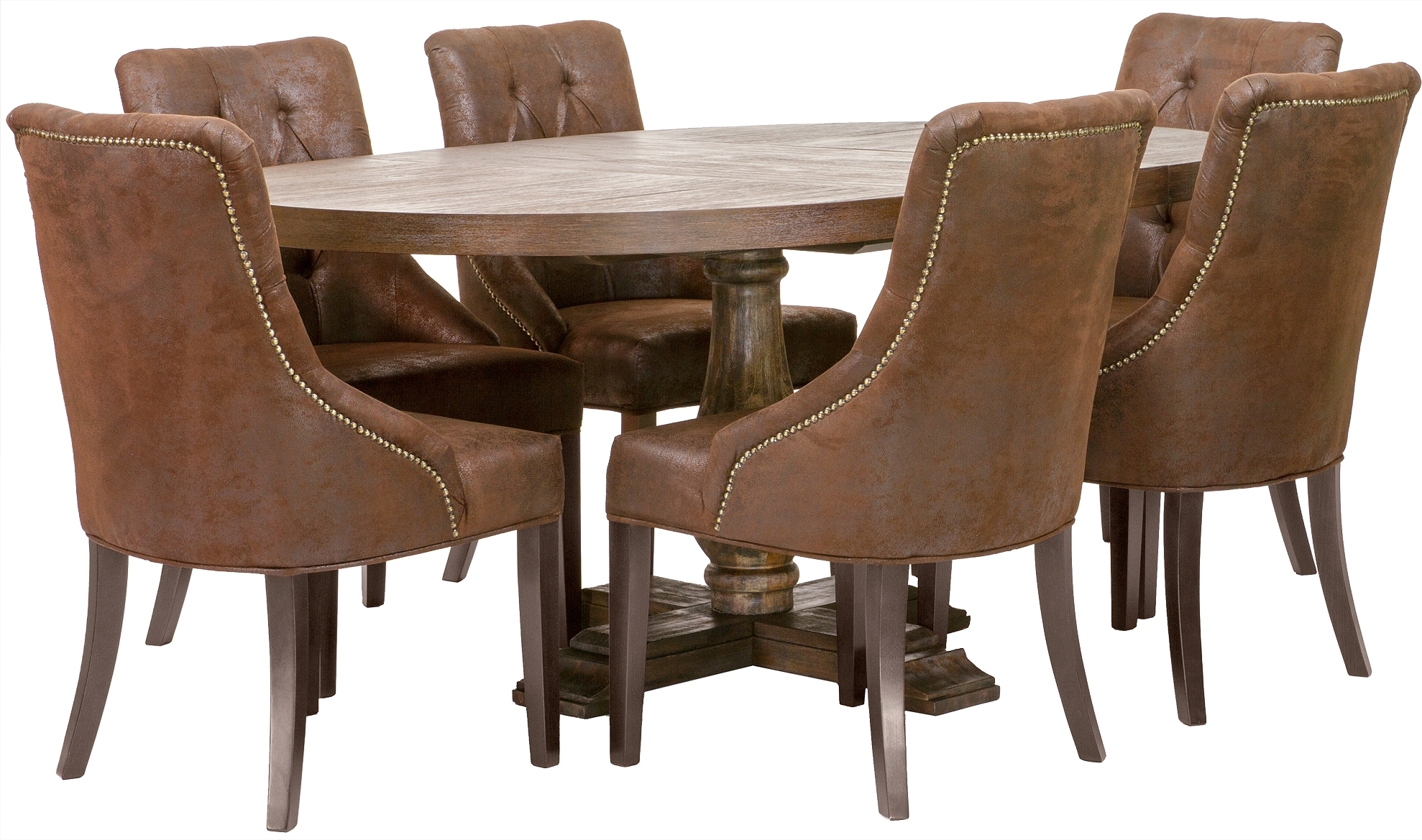 Matgrupp: Lamier matbord runt + 6 st Tuva Europa stolar - mocca Matgrupp: Lamier matbord runt + 6 st Tuva Europa stolar - mocca