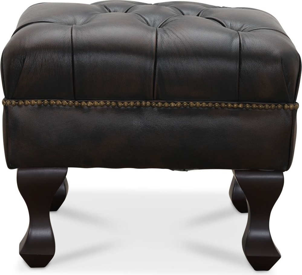 Vivaldi fotpall - Brunt läder + Rengöring för möbler Vivaldi fotpall - Brunt läder + Rengöring för möbler