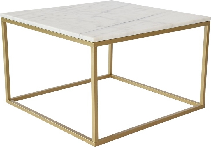 Accent soffbord i marmor 75x75 cm m�ssingsf�rgat underrede + Leather Master Wood Furniture Polish - 250 ml