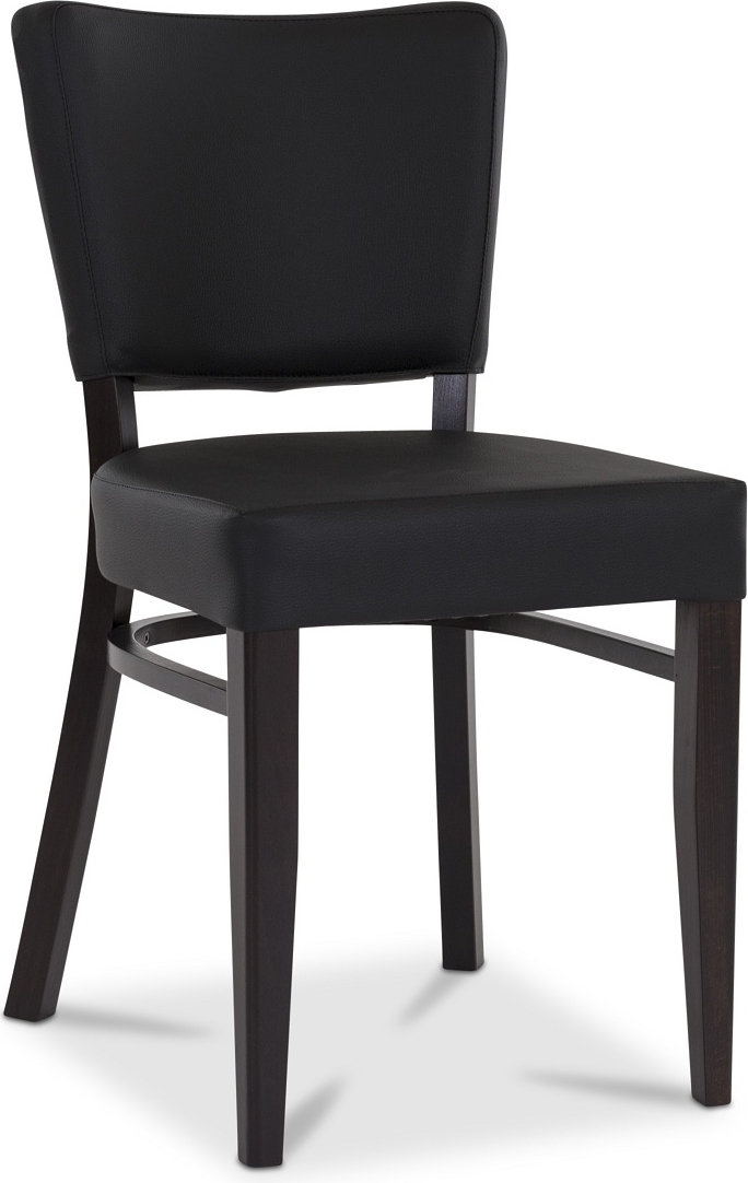 Madonna restaurangstol - Svart PU / Wenge