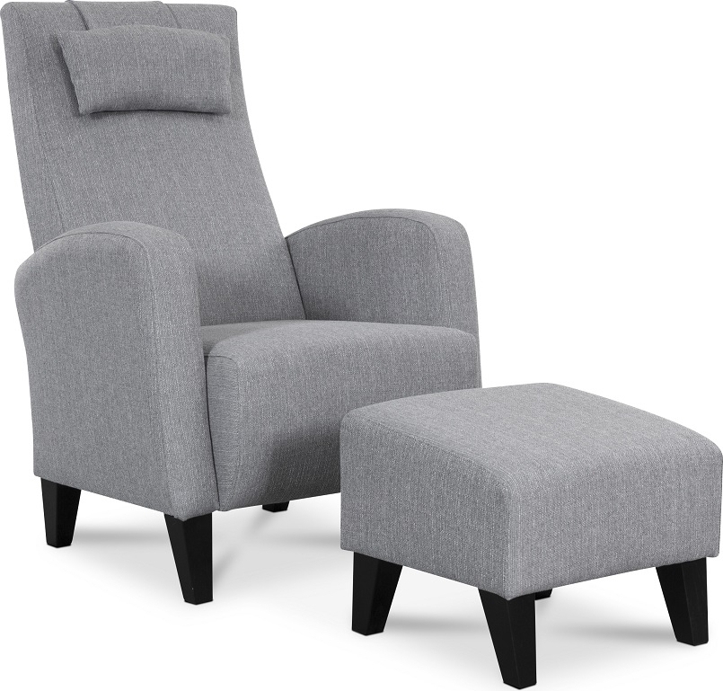 Rondö fåtölj med fotpall - Ljusgrå + Rengöring för möbler Rondö fåtölj med fotpall - Ljusgrå + Rengöring för möbler