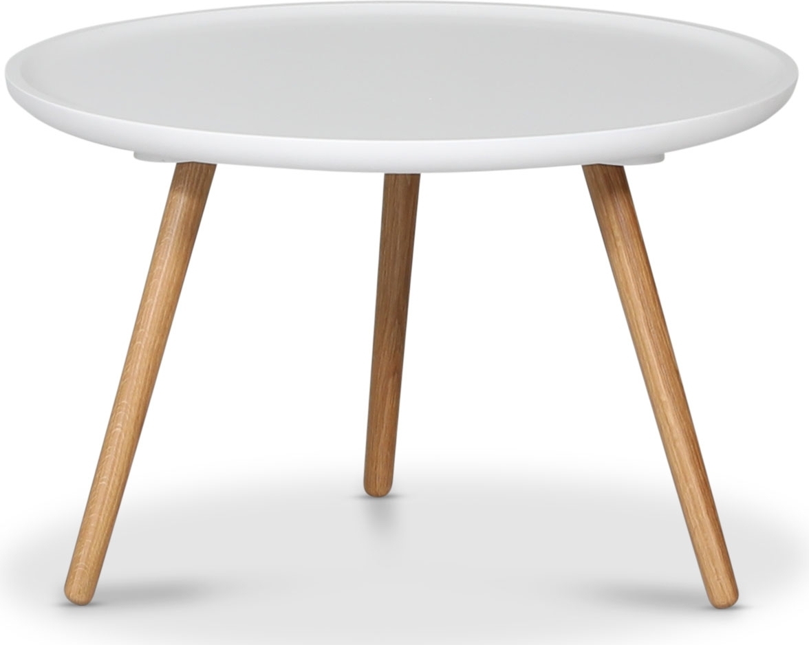 Dalsland runt soffbord Ø55 cm- Vit/ek Dalsland runt soffbord Ø55 cm- Vit/ek