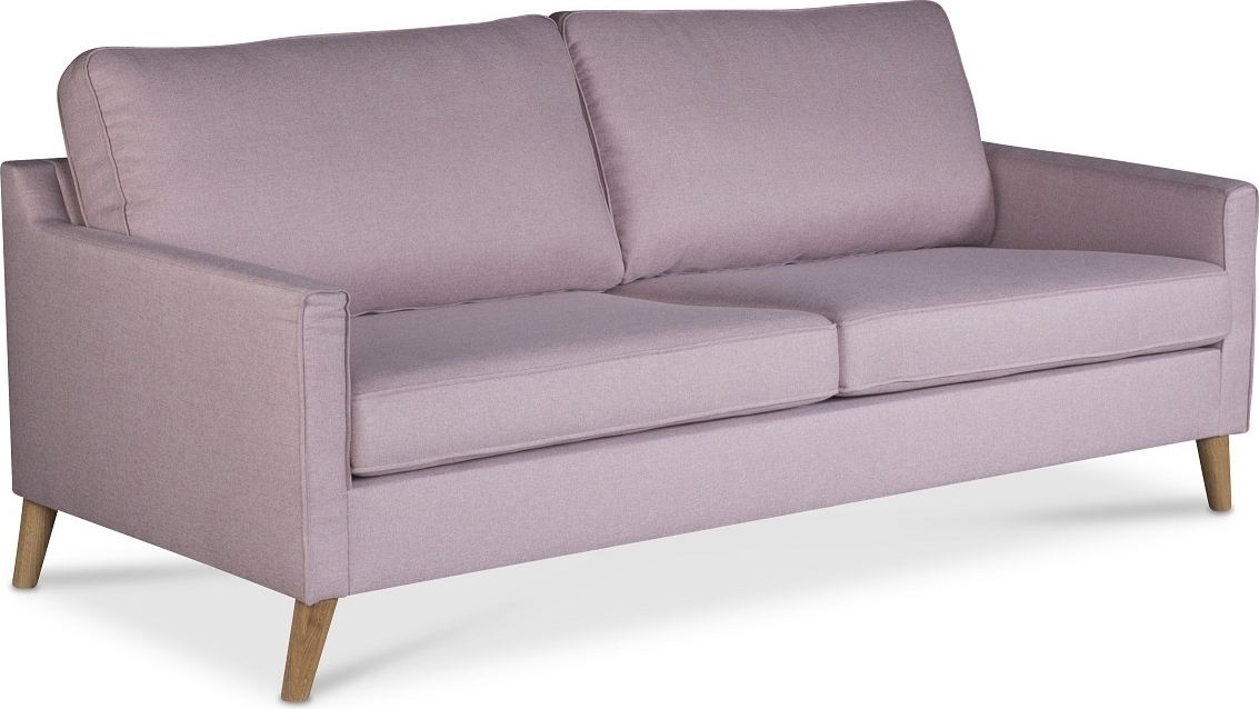 Soffa 3-sits 194 cm Rosa med ekben