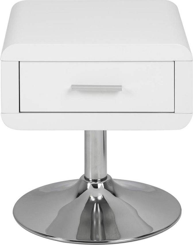 Comfort s�ngbord - Vit (H�gglans)/Krom