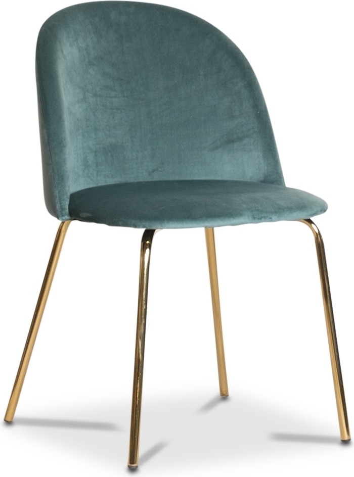 Giovani stol i gr�n sammet med ben i m�ssing