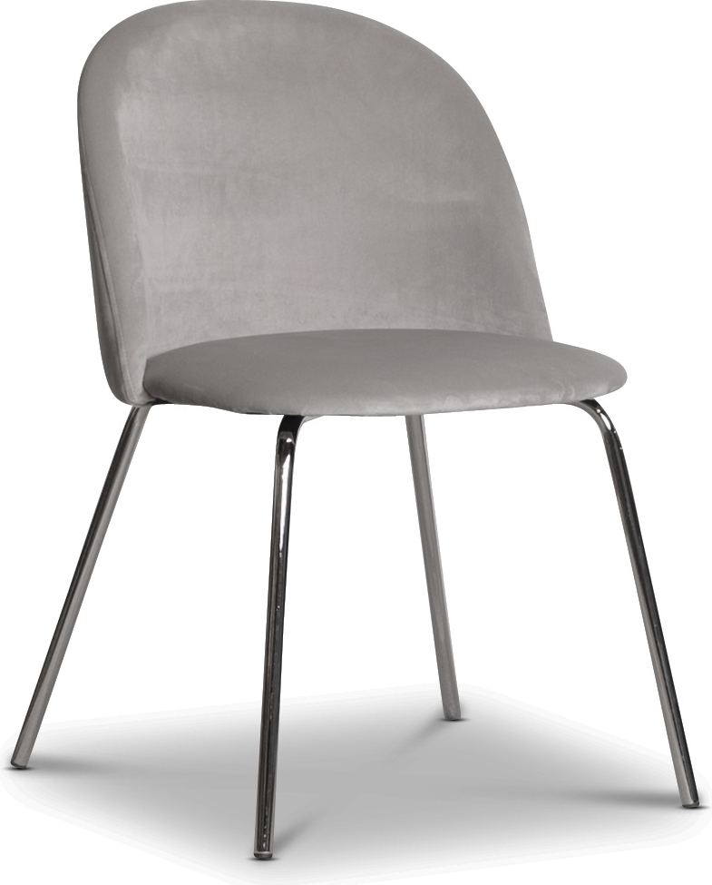 Stol gr�beige sammet kromade ben + Textilv�rd f�r m�bler