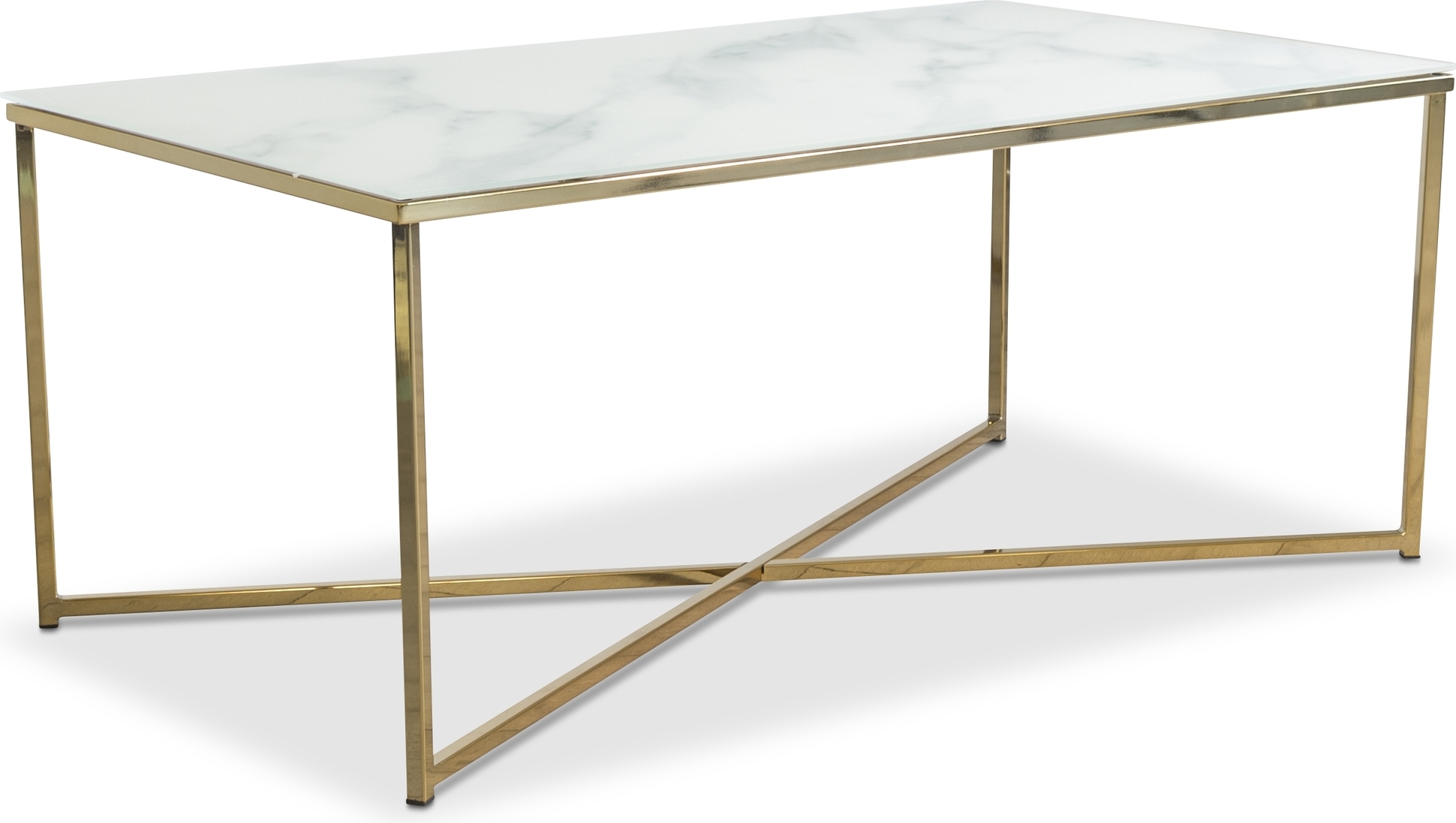 Palasso soffbord 110 cm - Mssing / Marmorerat glas + Textilrengring fr mbler