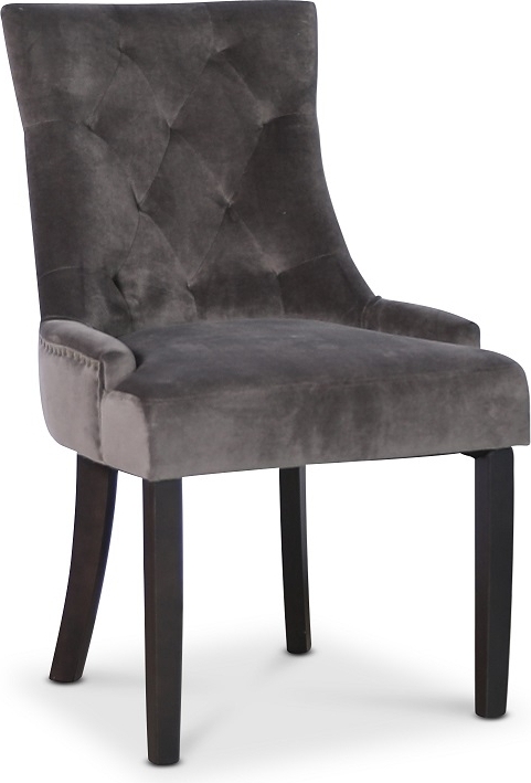 Tuva Edstorp stol - Gr� sammet / bruna ben