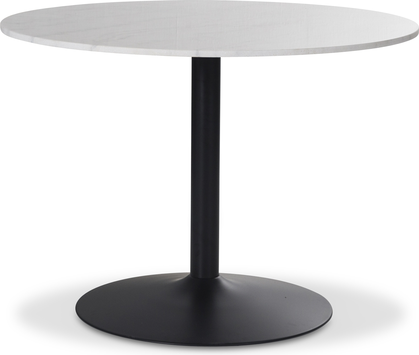 Plaza runt matbord Ø106 cm - Vit marmor/svart fot Plaza runt matbord Ø106 cm - Vit marmor/svart fot