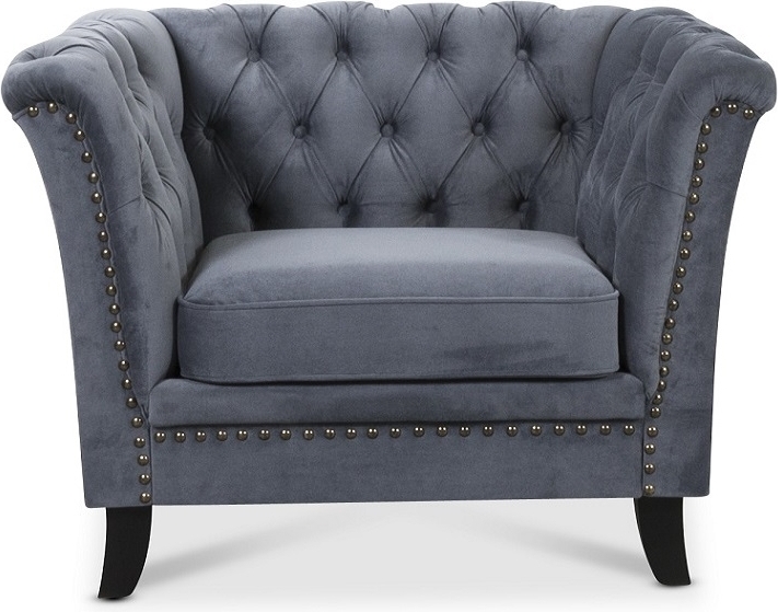 Milton Chesterfield f�t�lj - Gr� sammet