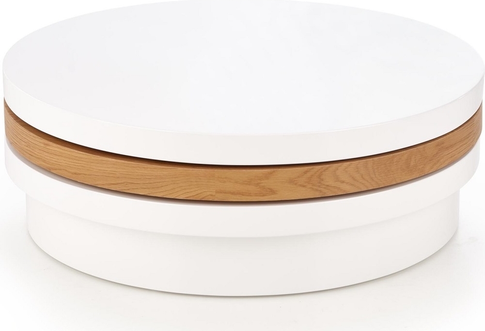 Miracle runt soffbord utdragbart 80-120 cm - Vit (H�gglans) / Ek