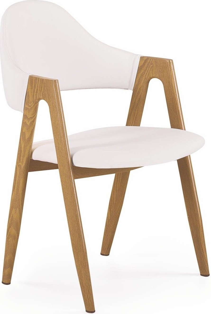 Pearl matstol - Vit (PU) / Ek