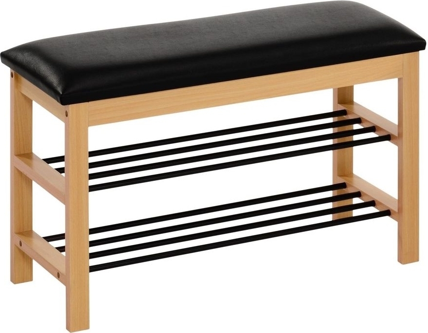 Veronika sittbänk med skoförvaring Svart (PU) / Trä Veronika sittbänk med skoförvaring Svart (PU) / Trä