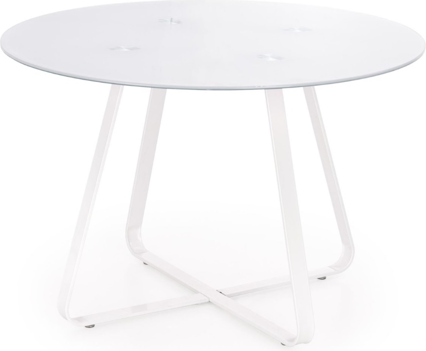 Raphael runt matbord 115 cm - Vit (Glas) / Metall