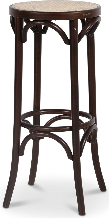 No 73 barpall hög med rottingsits - Valnöt No 73 barpall hög med rottingsits - Valnöt