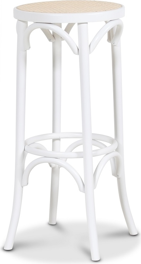 barpall No 73 vit med rottingsits 80 cm