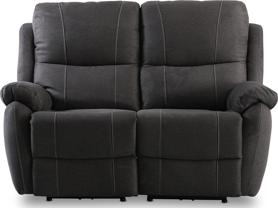Reclinersoffa - 2-sits (el) i antracit microfibertyg + Reng�ring f�r m�bler