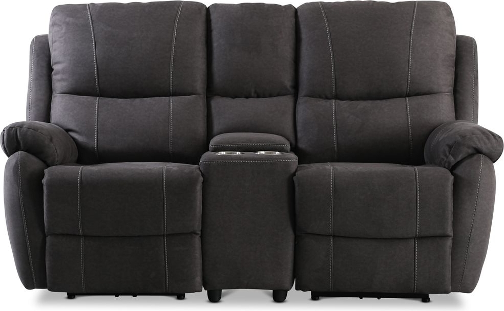 Enjoy Hollywood Biosoffa - 2-sits recliner (el) i antracit microfibertyg