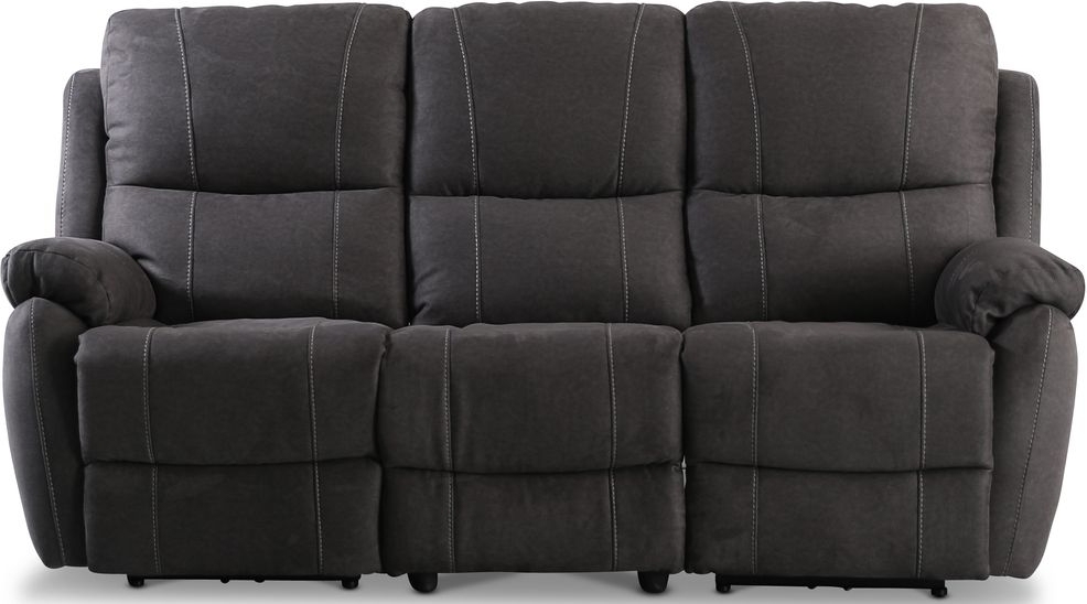 Enjoy Hollywood reclinersoffa - 3-sits (el) i antracit microfibertyg