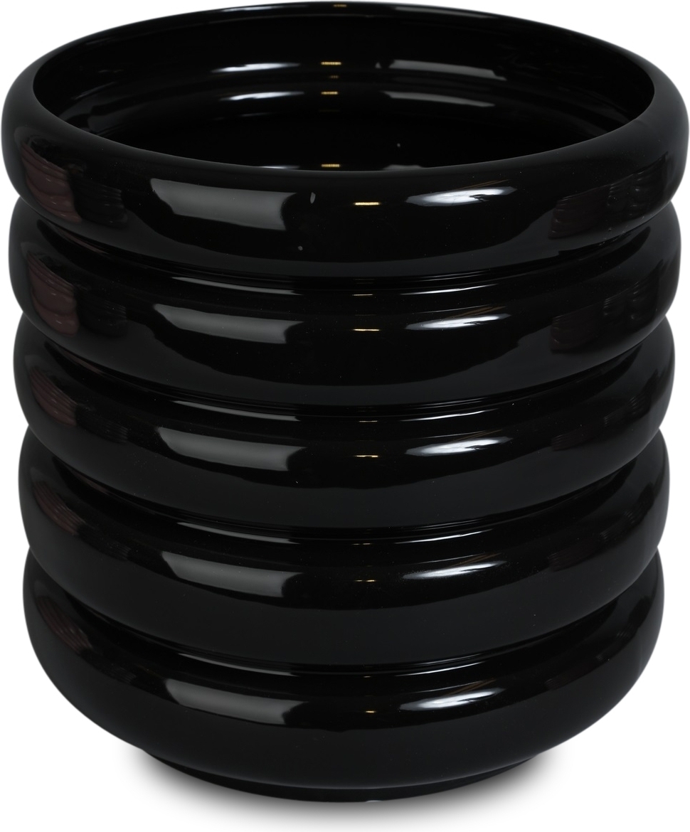 Kruka svart 18 cm h�g, � 16,5 cm