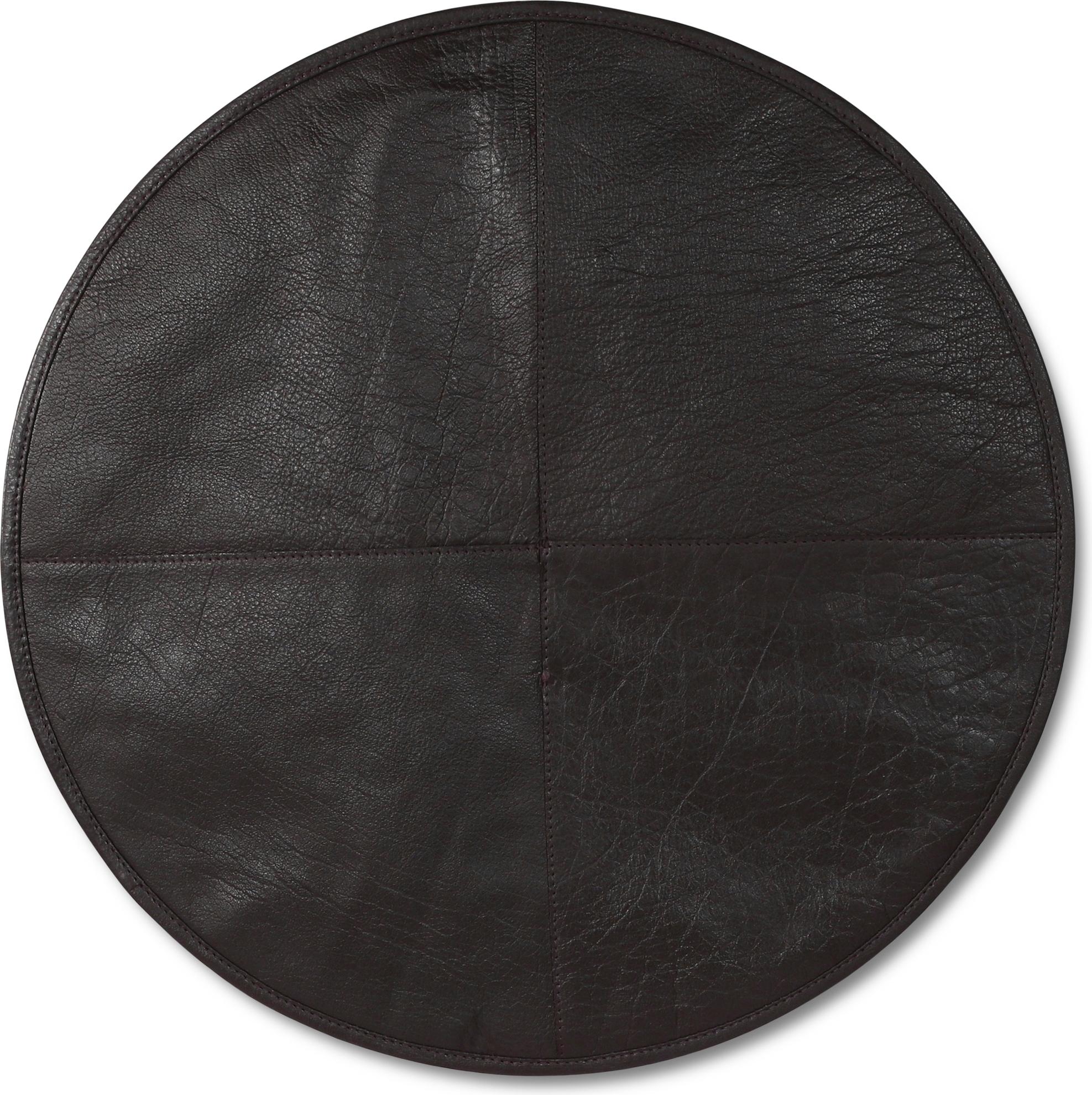 Stolsdyna i l�der - M�rkbrun