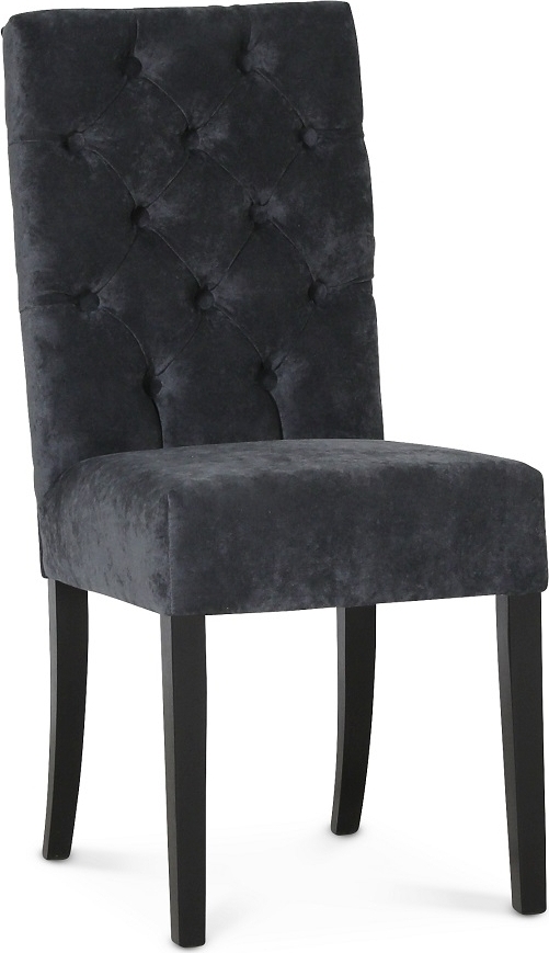 Lexington Milton stol - M�rkgr� (Sammet) / Svarta ben