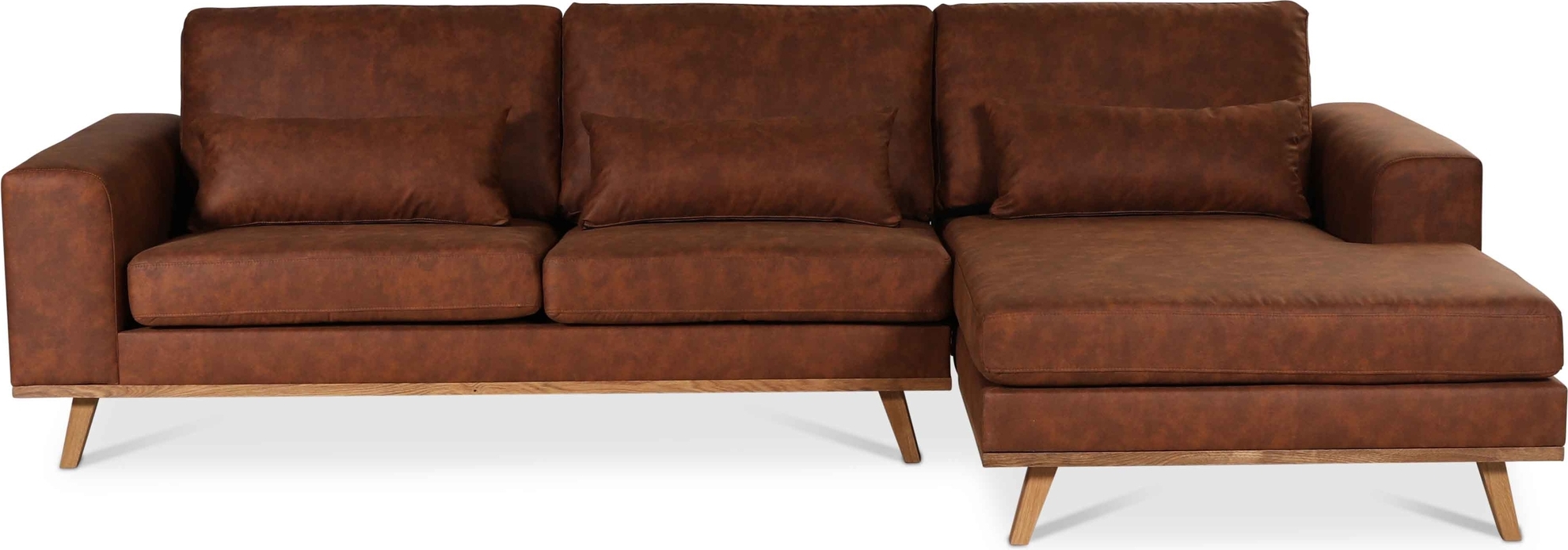 Ranger divansoffa h�ger - Cognac (L�derutseende) / Ek